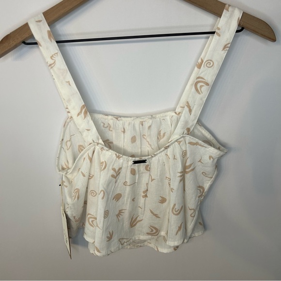 *NWT* Billabong Lotta Sun Crop Tank Top in Natural Cream and Tan, Size Small - Picture 7 of 14
